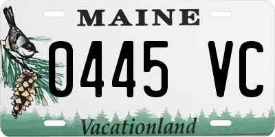 ME license plate 0445VC