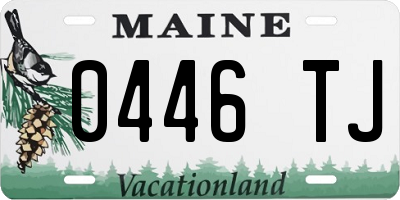 ME license plate 0446TJ