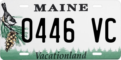 ME license plate 0446VC