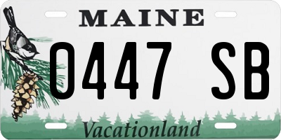 ME license plate 0447SB