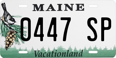 ME license plate 0447SP