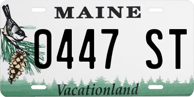 ME license plate 0447ST