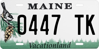ME license plate 0447TK