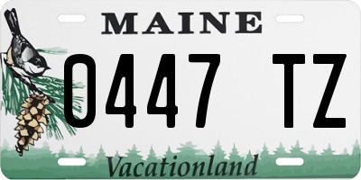 ME license plate 0447TZ