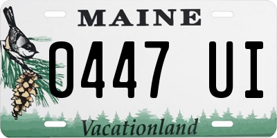 ME license plate 0447UI
