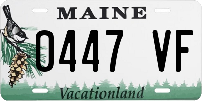 ME license plate 0447VF