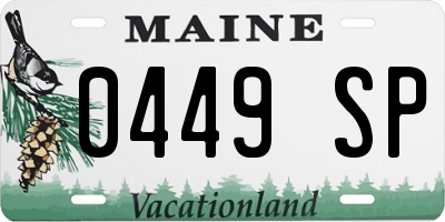 ME license plate 0449SP