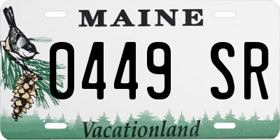 ME license plate 0449SR