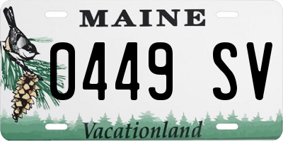 ME license plate 0449SV