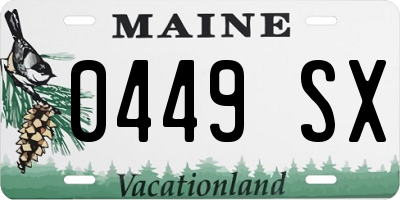 ME license plate 0449SX