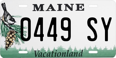 ME license plate 0449SY
