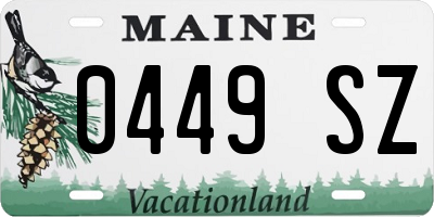 ME license plate 0449SZ
