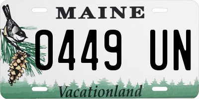 ME license plate 0449UN