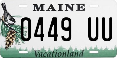 ME license plate 0449UU