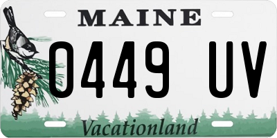 ME license plate 0449UV