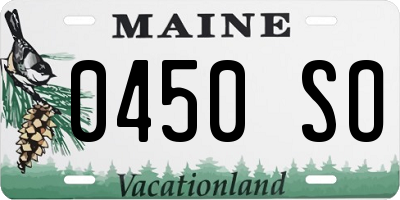 ME license plate 0450SO