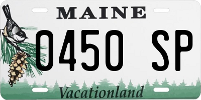 ME license plate 0450SP