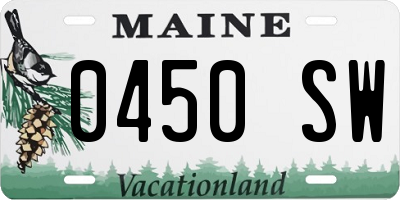 ME license plate 0450SW