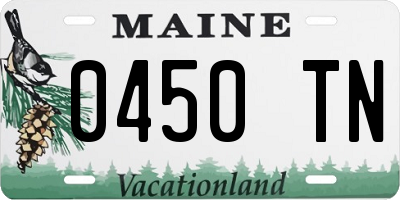 ME license plate 0450TN
