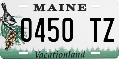 ME license plate 0450TZ