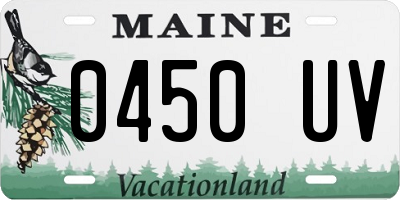 ME license plate 0450UV