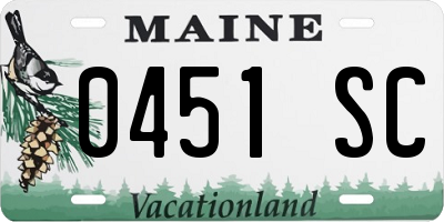 ME license plate 0451SC
