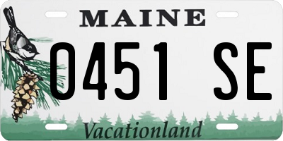 ME license plate 0451SE