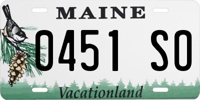 ME license plate 0451SO
