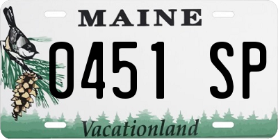 ME license plate 0451SP