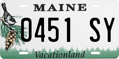 ME license plate 0451SY