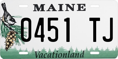 ME license plate 0451TJ