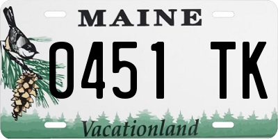 ME license plate 0451TK