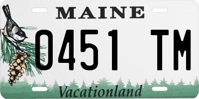 ME license plate 0451TM