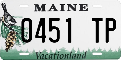 ME license plate 0451TP