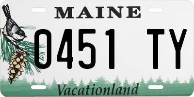 ME license plate 0451TY