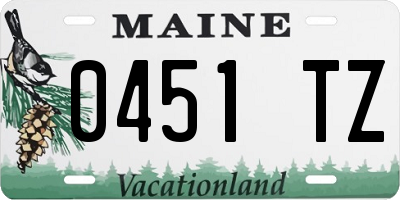 ME license plate 0451TZ
