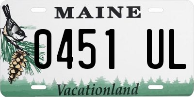 ME license plate 0451UL