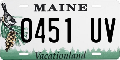 ME license plate 0451UV