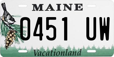 ME license plate 0451UW