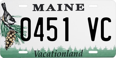 ME license plate 0451VC