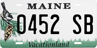 ME license plate 0452SB