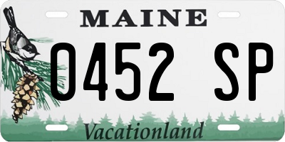 ME license plate 0452SP