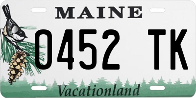 ME license plate 0452TK