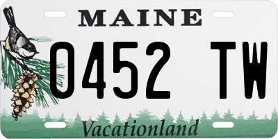 ME license plate 0452TW