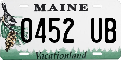 ME license plate 0452UB