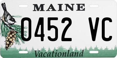 ME license plate 0452VC