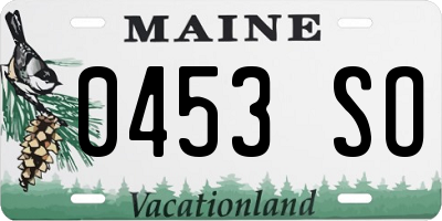 ME license plate 0453SO