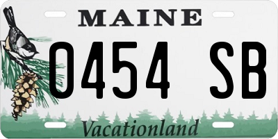 ME license plate 0454SB