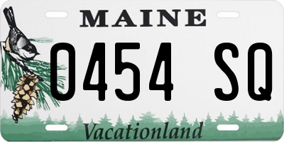 ME license plate 0454SQ
