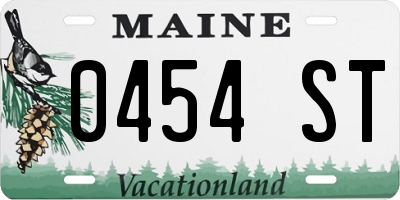 ME license plate 0454ST